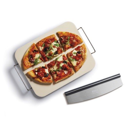 World of Flavours Italian Large Pizza Stone & Cutter