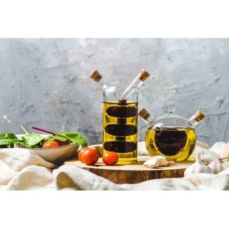 World of Flavours Italian Round Dual Oil and Vinegar Bottle