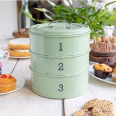 Living Nostalgia Sage Green Three Tier Cake Tin Set