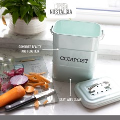 Living Nostalgia Vintage Blue Compost Bin