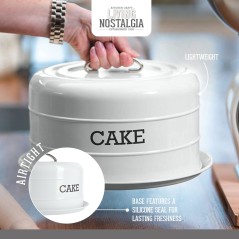 Living Nostalgia French Grey Domed Cake Tin