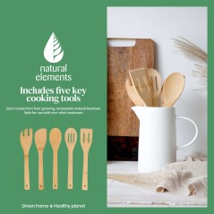 Natural Elements 5-Piece Bamboo Cooking Utensils Set