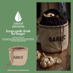 Natural Elements Hessian Garlic Bag