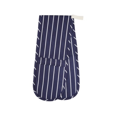 KitchenCraft Blue Butcher's Stripe Double Oven Glove