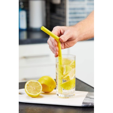 KitchenCraft Set of Six Silicone Straws with Cleaning Brush