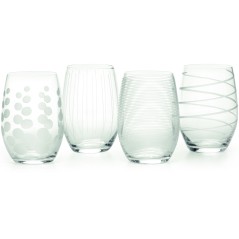 Mikasa Cheers Set Of 4 Stemless Wine Glasses