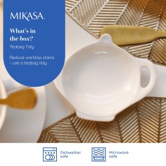 Mikasa Chalk Porcelain Teabag Tidy, 12cm, White