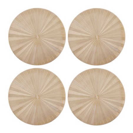 Mikasa 4-Piece Round PU Gold Placemat Set, 38cm