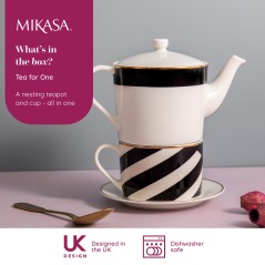 Mikasa Luxe Deco China Tea for One Set, White