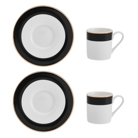 Mikasa Luxe Deco 2-Piece China Espresso Cup and Saucer Set, 100ml
