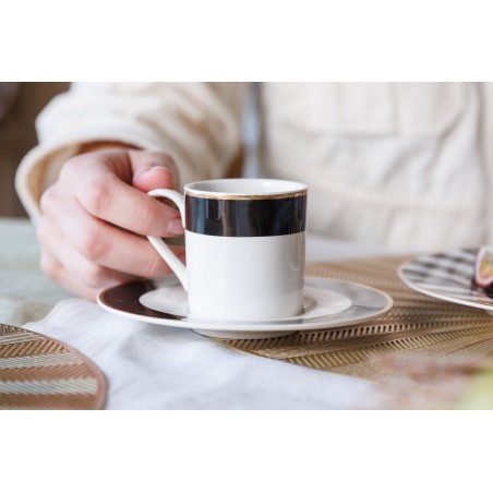 Mikasa Luxe Deco 2-Piece China Espresso Cup and Saucer Set, 100ml
