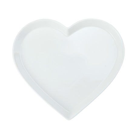 Mikasa Chalk Porcelain Heart Serving Platter, 30cm, White