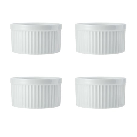 Mikasa Chalk 4-Piece Porcelain Ramekin Set, 9.5cm, White