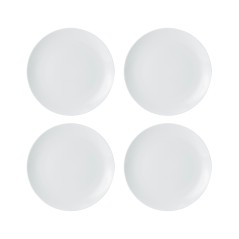 Mikasa Chalk 4-Piece Porcelain Side Plate Set, 21cm, White