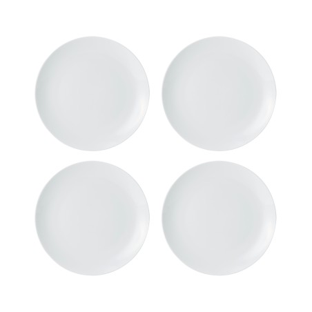 Mikasa Chalk 4-Piece Porcelain Side Plate Set, 21cm, White