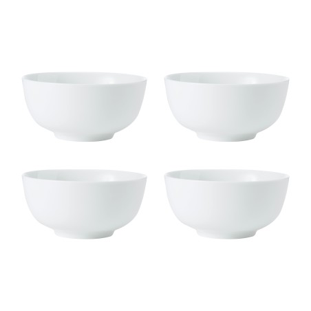 Mikasa Chalk 4-Piece Porcelain Cereal Bowl Set, 14cm, White