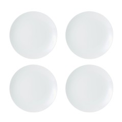 Mikasa Chalk 4-Piece Porcelain Dinner Plate Set, 27cm, White