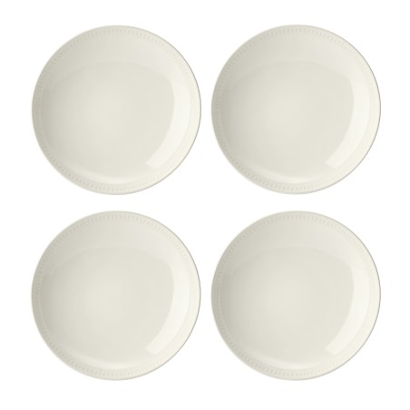 Mikasa Cranborne 4-Piece Stoneware Pasta Bowl Set, 24cm, Cream