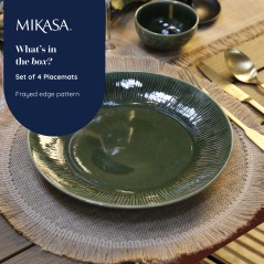 Mikasa 4-Piece Round Hessian Placemat Set, Natural, 38cm