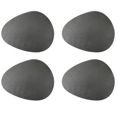 Mikasa Pebble-Shaped PU Placemats, Set of 4, Grey