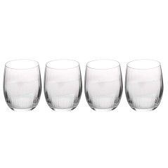 Mikasa Treviso 4-Piece Crystal Stemless Wine Glass Set, 350ml