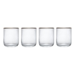 Mikasa Sorrento 4-Piece Crystal Tumbler Glass Set, 400ml