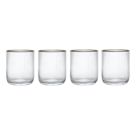 Mikasa Sorrento 4-Piece Crystal Tumbler Glass Set, 400ml