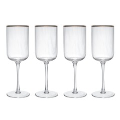 Mikasa Sorrento 4-Piece Crystal Red Wine Glass Set, 450ml