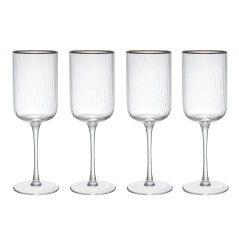 Mikasa Sorrento 4-Piece Crystal Red Wine Glass Set, 450ml