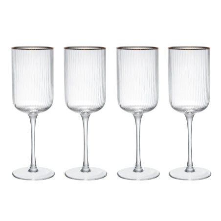 Mikasa Sorrento 4-Piece Crystal Red Wine Glass Set, 450ml