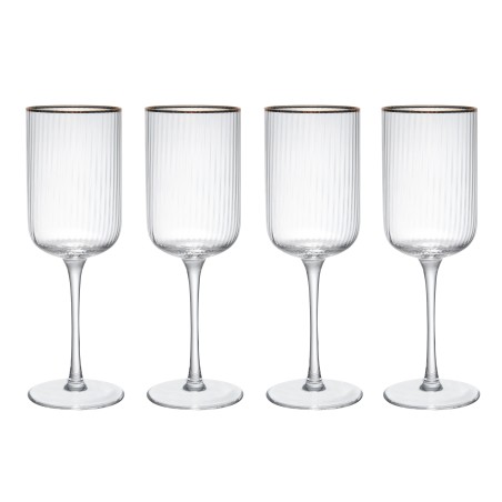 Mikasa Sorrento 4-Piece Crystal Red Wine Glass Set, 450ml