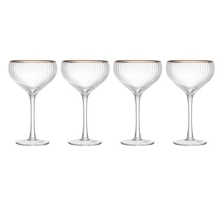 Mikasa Sorrento 4-Piece Crystal Coupe Glass Set, 350ml