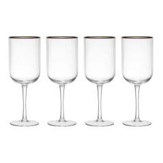 Mikasa Sorrento 4-Piece Crystal White Wine Glass Set, 400ml
