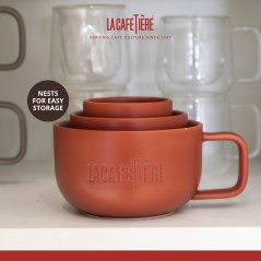 La Cafetière 3pc Family Mug Set, 380ml, 200ml and 100ml, Red