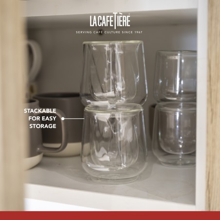 La Cafetière 2pc Siena Double-Walled Cortado Glasses, 135ml