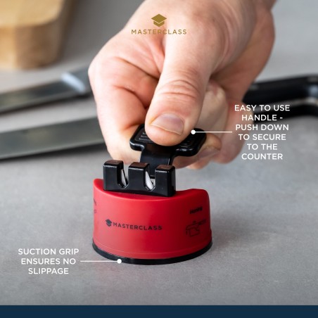 MasterClass Smart Sharp Dual Knife Sharpener, Red