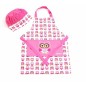 SmileKidz Children's Pink Olivia Owl Apron, Chef's Hat & Tea Towel Textile Gift Set