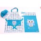 SmileKidz Children's Blue Ollie Owl Apron, Chef's Hat & Tea Towel Textile Gift Set SmileKidz Children's Blue Ollie Owl Apron, Chef's Hat & Tea Towel Textile Gift Set