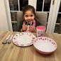 SmileKidz Children's Pink Olivia Owl Cutlery, Plate, Bowl & Cup Eating Gift Set