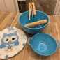 SmileKidz Children's Blue Ollie Owl Baking Gift Set With Mixing Bowl, Utensils & Colander