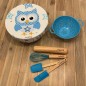 SmileKidz Children's Blue Ollie Owl Baking Gift Set With Mixing Bowl, Utensils & Colander