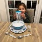 SmileKidz Children's Blue Ollie Owl Cutlery, Plate, Bowl & Cup Eating Gift Set