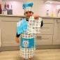 SmileKidz Children's Blue Ollie Owl Apron, Chef's Hat & Tea Towel Textile Gift Set