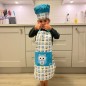 SmileKidz Children's Blue Ollie Owl Apron, Chef's Hat & Tea Towel Textile Gift Set