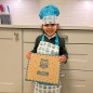 SmileKidz Children's Blue Ollie Owl Apron, Chef's Hat & Tea Towel Textile Gift Set SmileKidz Children's Blue Ollie Owl Apron, Chef's Hat & Tea Towel Textile Gift Set