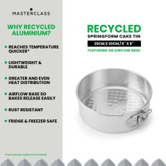 MasterClass Recycled Aluminium Springform Cake Tin, 20cm