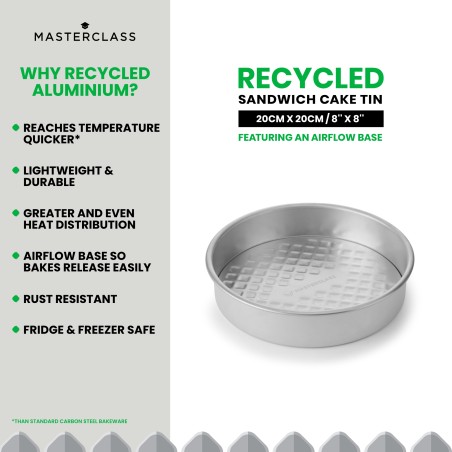 MasterClass Recycled Aluminium Loose Base Sandwich Pan, 20cm
