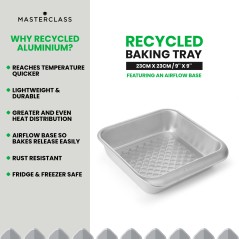MasterClass Recycled Aluminium Square Baking Tin, 23cm