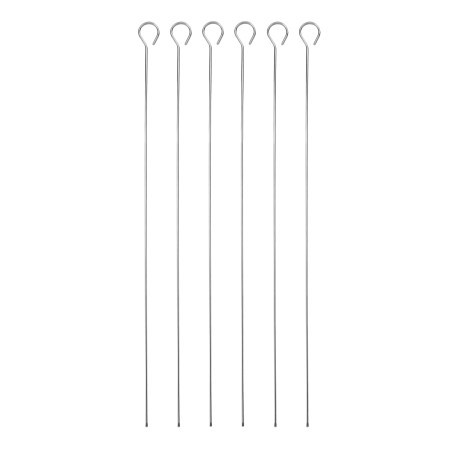 MasterClass Stainless Steel Flat Sided Skewers, Set of 6, 40cm