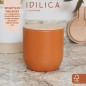 KitchenCraft Idilica Kitchen Canister with Beechwood Lid, 12 x 12cm, Terracotta